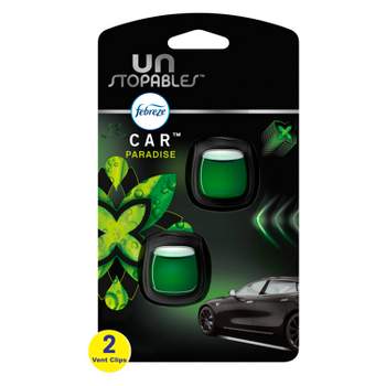 Febreze Unstopables Car Odor-Fighting Car Freshener Vent Clip - Paradise Scent - 0.14 fl oz/2pk