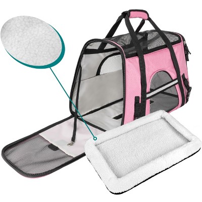 Pink Soft-Sided Airline Approved Pet Carrier for Small Breeds