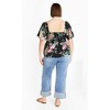 Women's Plus Size Marci Print Top - black | CITY CHIC - image 3 of 4