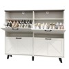 Shoe Storage Cabinet with 4 Flip Drawers & Open Storage,Farmhouse Shoe Organizer,Freestanding Narrow Shoe Rack Cabinet for Hallway,Living Room - 2 of 4