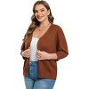 Women's Plus Size Cardigan Open Front Oversized Button Lightweight Sweaters V Neck Loose 3/4 Sleeve Cardigans Knit Outwear - 2 of 4