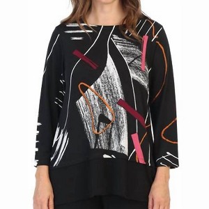 Women's Strings Ity Knit Contrast Tunic - Jess & Jane - 1 of 3