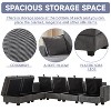 TiramisuBest 113.5" U-Shaped Modular Corduroy Sectional Sofa with Storage Ottoman, 6-Seat Convertible Chaise for Living Room,Dark Gray - 2 of 4