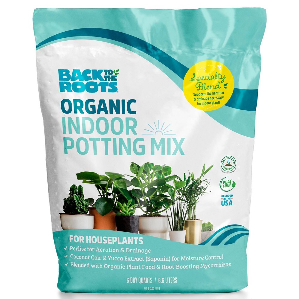 Photos - Garden & Outdoor Decoration Back to the Roots 6qt Organic Indoor Potting Mix For Houseplants Specialty