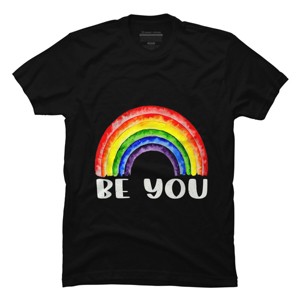 Adult Design By HumansBe You Pride Watercolor Rainbow By Belugastore T-Shirt - 1 of 2