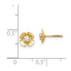 Black Bow Jewelry Kids 7mm Flower and Cubic Zirconia Post Earrings in 14k Yellow Gold - 4 of 4