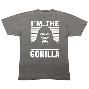 I’m The Gorilla Mugshot Adult VIntage Gray Crew Neck Short Sleeve T-shirt - 1 of 4