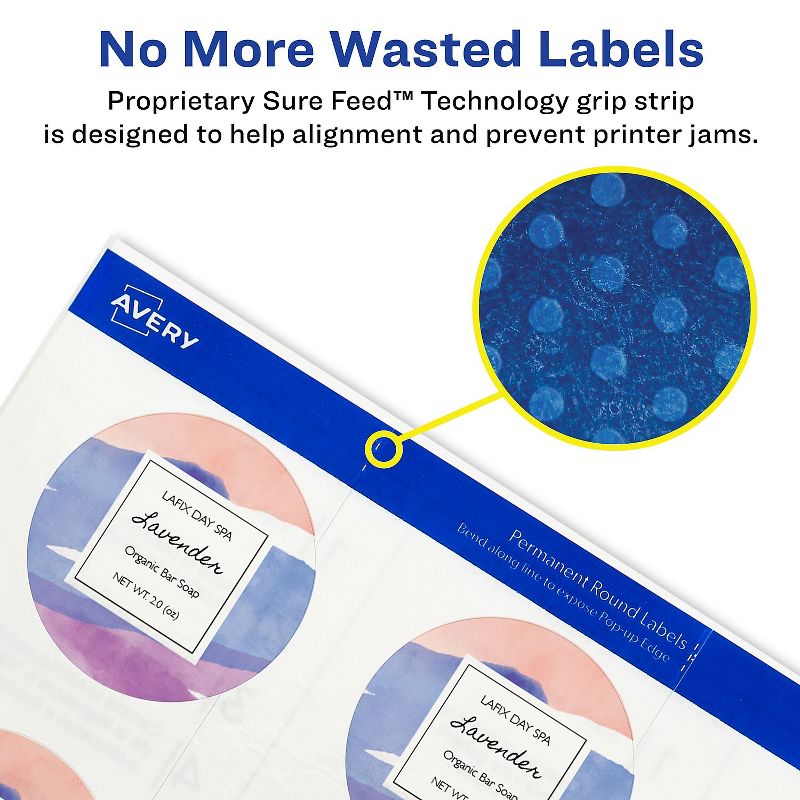 Avery Printable Self-Adhesive Permanent 3/4" Round ID Labels 3/4"dia. Clear 400/Pk 4222, 4 of 9