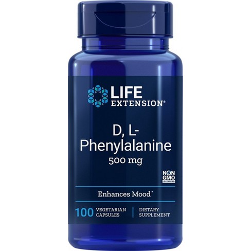 D,L-Phenylalanine 500 mg by Life Extension  -  100 VegCap - image 1 of 2