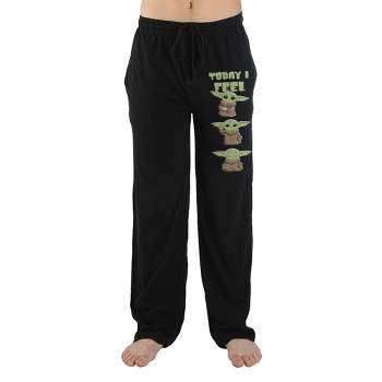Star Wars Baby Yoda Today I Feel Graphic Mens Black Sleep Pajama Pants