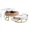 RISOKEYS Lift-Top Nesting Coffee Table - Round Table with Drawers, Hidden Compartment, Adjustable Storage Shelf for Living Room - 3 of 4