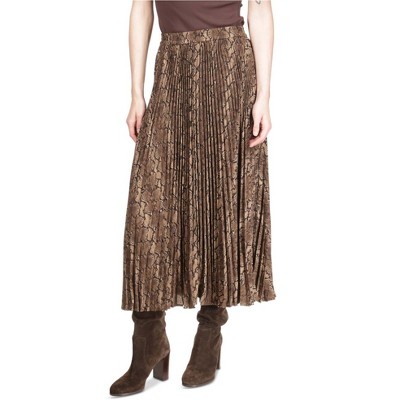 Michael Kors Womens Snake Print Pleated Skirt
