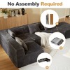 Boneless Corduroy Upholstered Modular L-Shaped Sectional Sofa for Living Room, Deep Seat Cloud Couch with High-Density Memory Foam, No-Assembly - 4 of 4