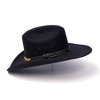 Western Express Black Felt Finish Western Cattleman Hat with Black and Brown Concho Hat Band - 4 of 4