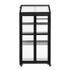 Indoor and Outdoor 62inch Greenhouse, Height Wood Large Greenhouse for Balcony, Greenhouse with Wheels and Adjustable Shelves-Coolbibila - 3 of 4