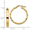 Black Bow Jewelry 3mm x 25mm 14k Yellow Gold Polished & D/C Edge Round Hoop Earrings - 4 of 4