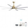 Gulches 66 Inch Modern Ceiling Fan With Dimmable  Light 8 ABS Blades Remote Control Reversible DC Motor - 2 of 4