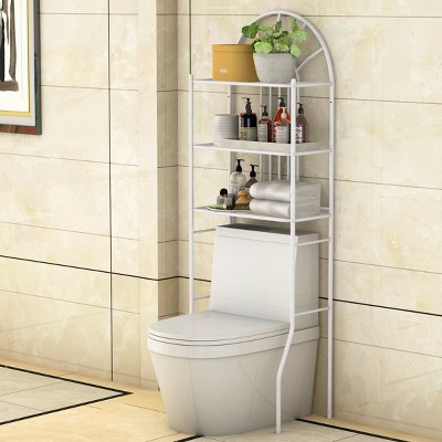 Costway 3-tier Over-the-toilet Storage Rack Bathroom Organizer Space Saver  Rustic Brown : Target