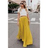 Flowy Pleated Maxi Skirt for Women, High Waist Chiffon Ankle-Length Skirt Bright Yellow - 2 of 4