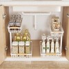 Boersma Adjustable Height 2-Tier Metal Drawer Organizer – Under Sink Storage Rack with Sliding Baskets for Kitchen, Bathroom, Pantry，White - 4 of 4