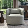 KINWELL Modern Top Grain Genuine Leather Swivel Armchair with Pillow - 4 of 4