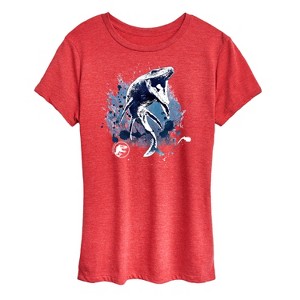 Women's - Jurassic Park - Mosasaurus Splatter Graphic Short Sleeve Graphic T-Shirt - 1 of 4