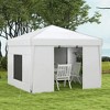 Resenkos Backyard Garden Canopy, Camping Canopy Screen Tent,9.7' x 9.7' Pop Up Canopy with Sidewalls, 2 Mesh Windows and Carry Bag, White - 4 of 4