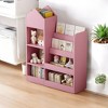 Alilang 31.50 Inch Pink House-Shaped Kids Bookshelf with Open Storage Cubbies and Display Shelves - Pink - 2 of 4