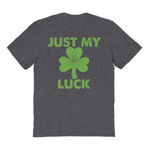 Rerun Island Men's Just My Luck Short Sleeve Graphic Cotton T-Shirt - 1 of 1