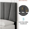 Twin/Full/Queen/King Size Bed Frame with Adjustable Headboard, Linen Upholstered Twin Platform Bed Frame with Strong Wooden Slats - 4 of 4
