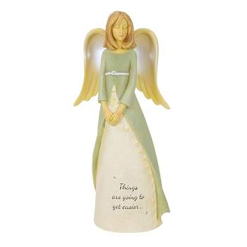 Foundations Going To Get Easier Angel  -  One Angel Figurine 7.5 Inches -  Figure  Encouragement Sympathy  -  6011545  -  Polyresin  -  Green