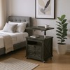Resenkos Lift Top Desk Cart, Mobile Rolling Table, Wood Storage Cabinet with Drawers, Adjustable Height Utility Cart, - 2 of 4