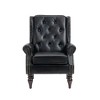 Ridstar Modern Accent Chair, Armchair with Wooden Frame for Living Room & Bedroom-Black - 3 of 4