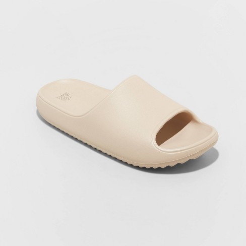 Pillow Slides Womens Size 9 Beige Anti-Slip Sandals Soft Shower Cloud Pool  Shoes