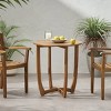 Coolbibila 27'' Patio Rustic Round Wood Coffee Table,Wood Slat Design Living Room End Table,Outdoor Bistro Dining Table for Garden, Backyard - 3 of 4