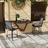 Aghana Digitals 2-Pack Outdoor Swivel Bar Stools with Arms, 360° Rotation, Breathable Mesh, Steel - 2 of 4