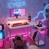 Bestier Gaming Small L-Shaped Gaming Desk with Power Outlets，White - 3 of 4