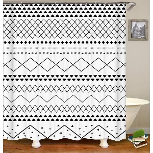 Black White Stripe Shower Curtains for Bathroom Waterproof Fabric Bath Curtain Durable Soft Stylish Bathroom Decor 72x72 Inch - 1 of 1