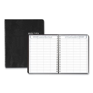 Eight-Person Group Practice Daily Appointment Book, 11 x 8.5, Black Cover, 12-Month (Jan to Dec): 2025 - 1 of 4