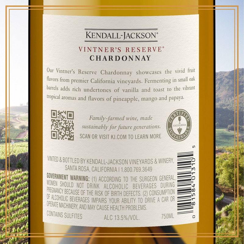 Kendall-Jackson Vintner&#39;s Reserve Chardonnay Wine - 750ml Bottle, 4 of 11
