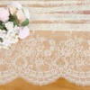 Wikineon 2 Pieces 60x120 Inch Table Cloth Farmhouse Rustic Tablecloth for Bridal Shower Ivory Flower Table Linen Spring Outdoor Decorations - 3 of 4