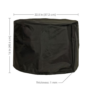 Black 22.5" Round Oxford Cloth Fire Pit Cover with PVC Liner