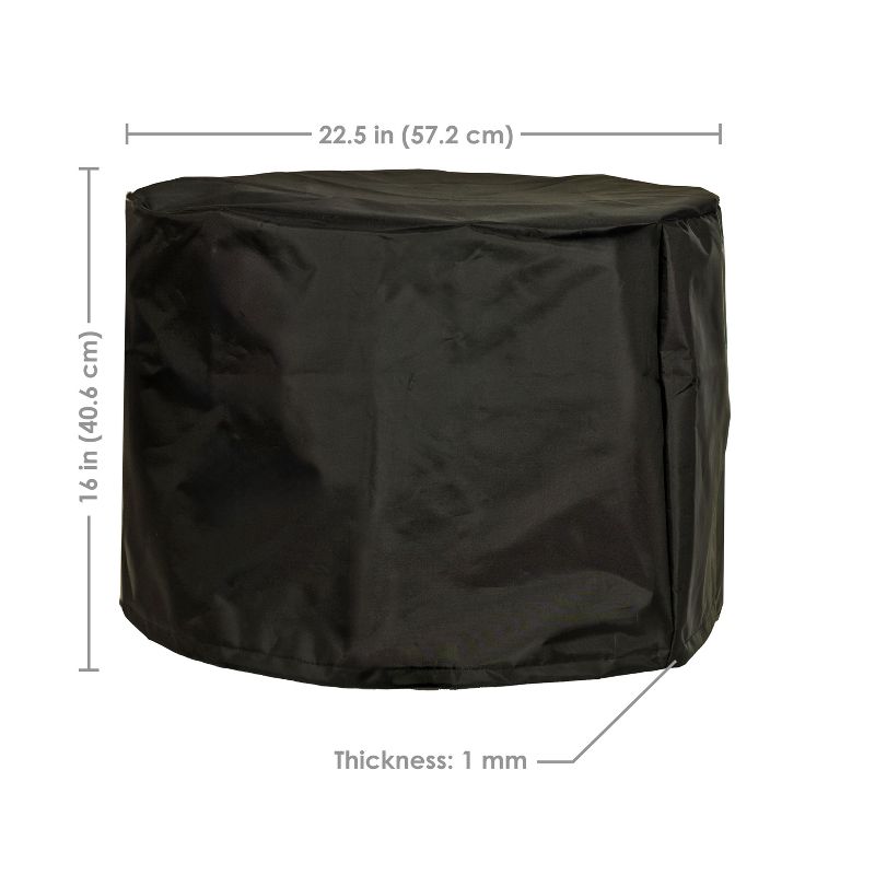 Sunnydaze 420D Oxford Cloth Fire Pit Cover - 22.5" Diameter x 16" H - Black, 2 of 6
