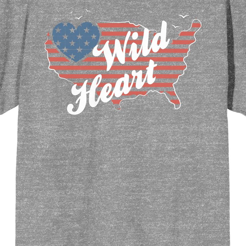 Americana Wild Heart Men's Gray Heather T-Shirt, 2 of 4