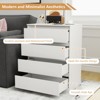 CIPACHO White 4-Drawer Handle-Free Dresser - Modern Wooden Tall Nightstand for Bedroom - 4 of 4