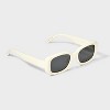 Women's Mid Size Plastic Rectangle Sunglasses - Wild Fable™ Ivory - 2 of 2