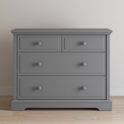 Cool Gray 3-Drawer Nursery Dresser with English Dovetail Construction