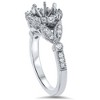 Pompeii3 3/8ct Vintage Halo Diamond Engagement Setting 14k White Gold Semi Mount - 4 of 4
