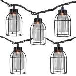 Northlight 10 Count Vintage Style Edison Cage Novelty String Lights, 6.5 ft Black Wire