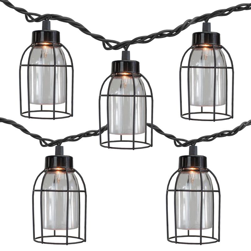 Northlight 10 Count Vintage Style Edison Cage Novelty String Lights, 6.5 ft Black Wire, 1 of 4